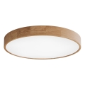 CLEO ceiling light with sensor, 6×E27/24W/230V, Ø 80 cm, oak