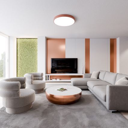 CLEO Ceiling Light with Motion and Dusk Sensor, 6xE27/24W/230V, Ø 80 cm, Copper