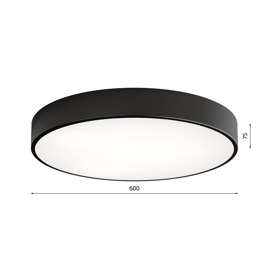 CLEO Ceiling Light with Motion and Twilight Sensor 5xE27/24W/230V Ø 60 cm Black