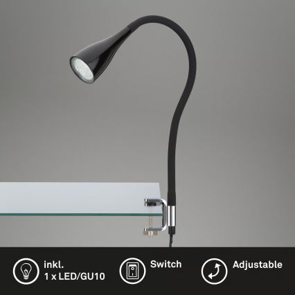 Clip-on lamp 1xGU10/3W/230V black