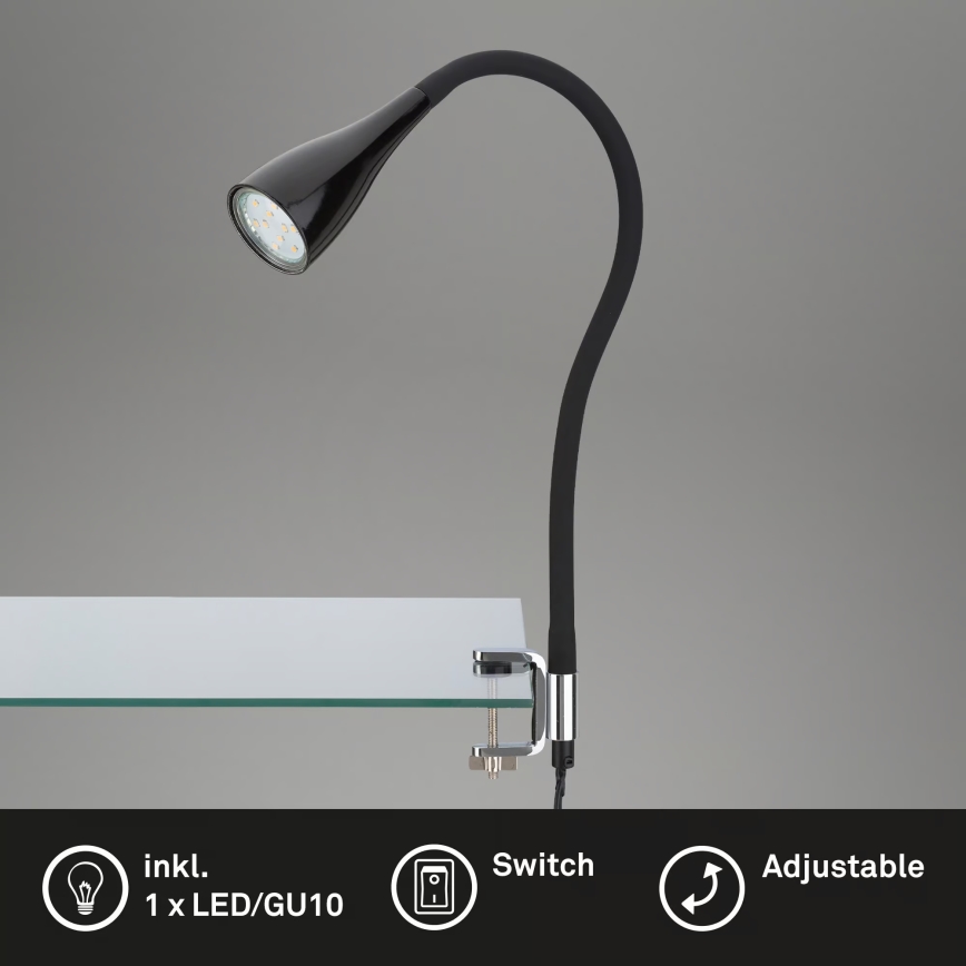 Clip-on lamp 1xGU10/3W/230V black