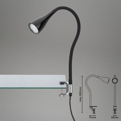 Clip-on lamp 1xGU10/3W/230V black