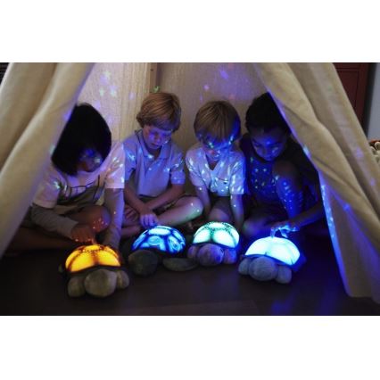 Cloud B - Children's night small lamp with a projector 3xAA turtle blue
