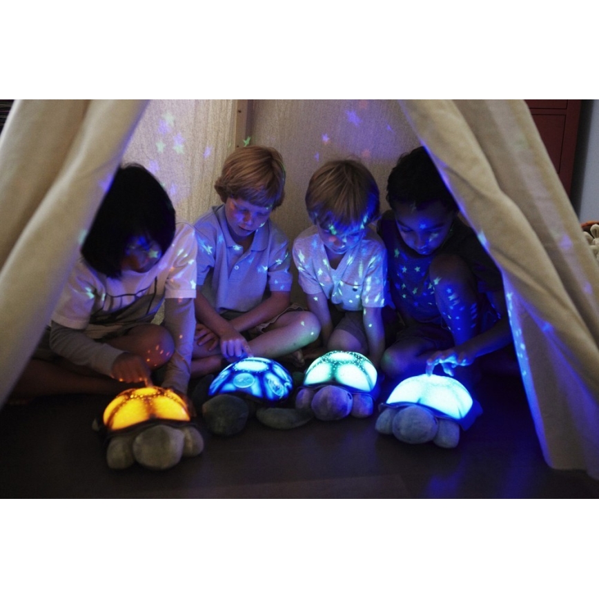 Cloud B - Children's night small lamp with a projector 3xAA turtle blue