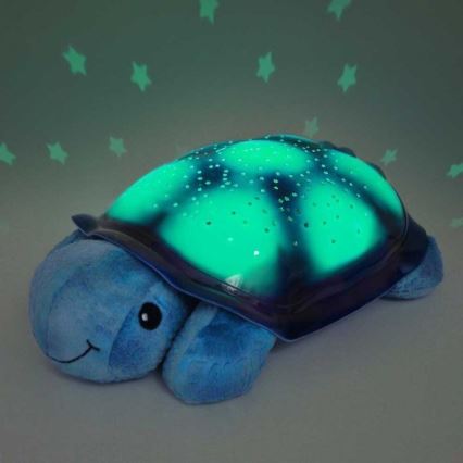 Cloud B - Children's night small lamp with a projector 3xAA turtle blue