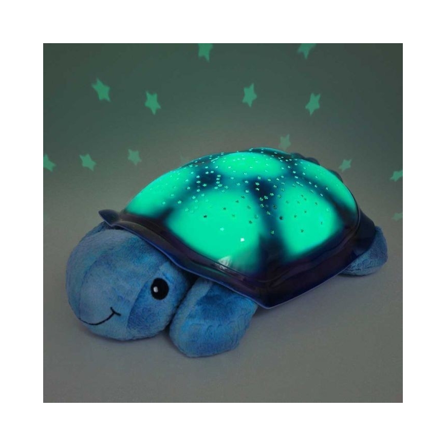 Cloud B - Children's night small lamp with a projector 3xAA turtle blue