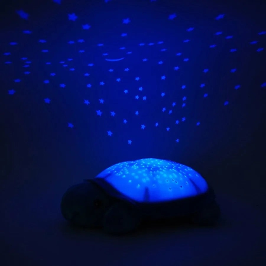 Cloud B - Children's night small lamp with a projector 3xAA turtle blue
