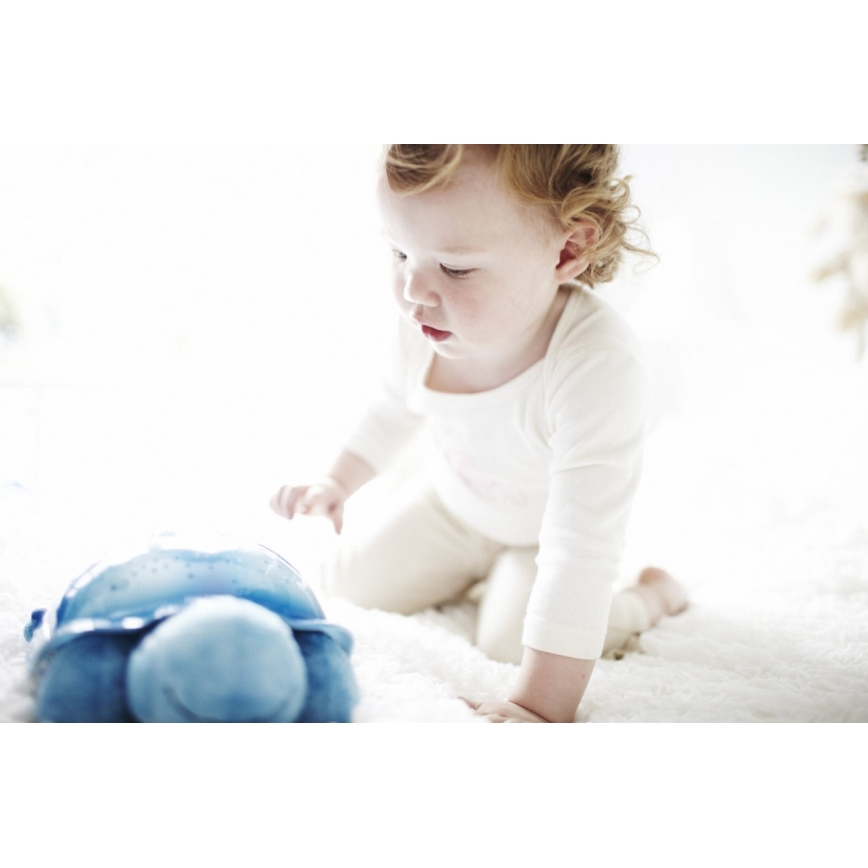 Cloud B - Children's night small lamp with a projector 3xAA turtle blue