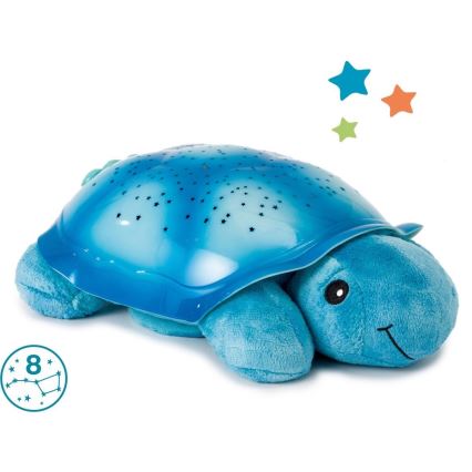 Cloud B - Children's night small lamp with a projector 3xAA turtle blue