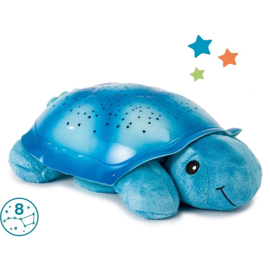 Cloud B - Children's night small lamp with a projector 3xAA turtle blue