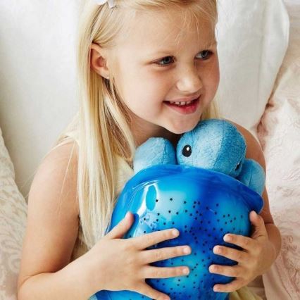 Cloud B - Children's night small lamp with a projector 3xAA turtle blue