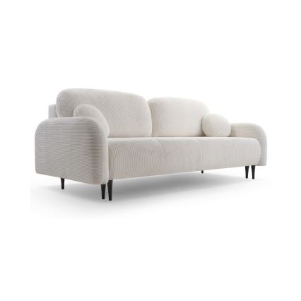 CLOUDY upholstered 3-seater sofa bed, cream