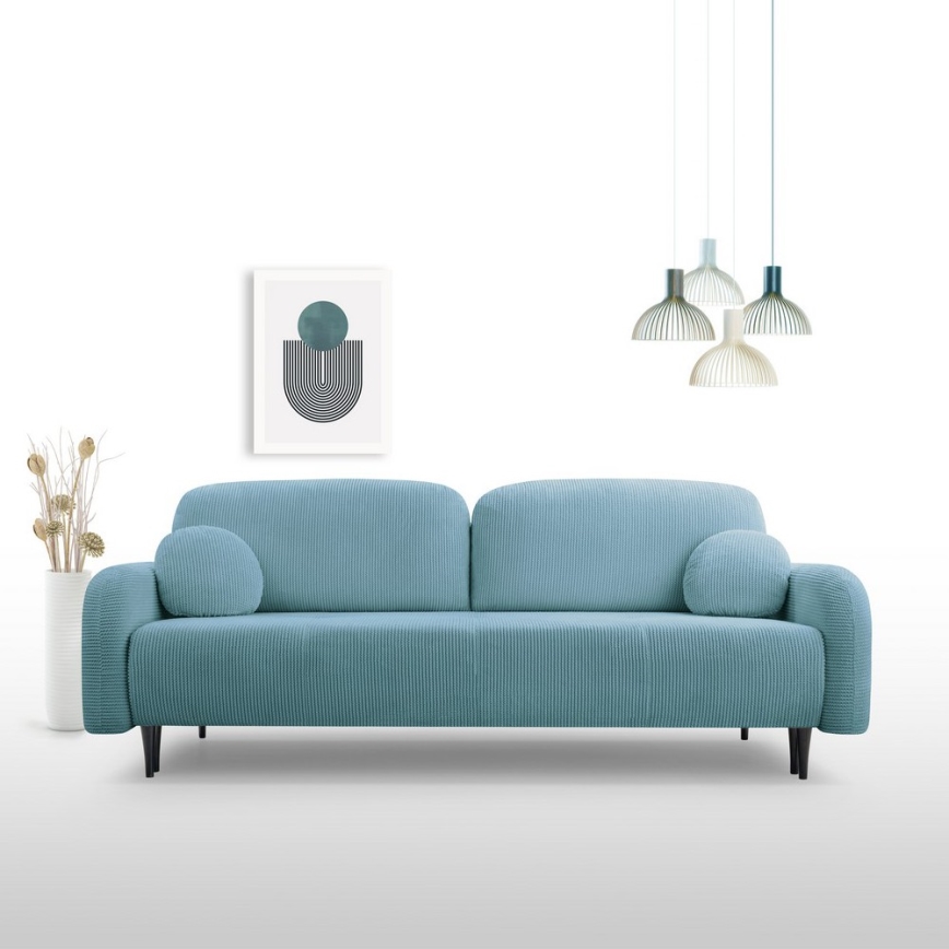 CLOUDY Upholstered 3-Seater Sofa Bed, Turquoise