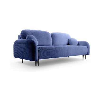 CLOUDY upholstered three-seater sofa bed in blue