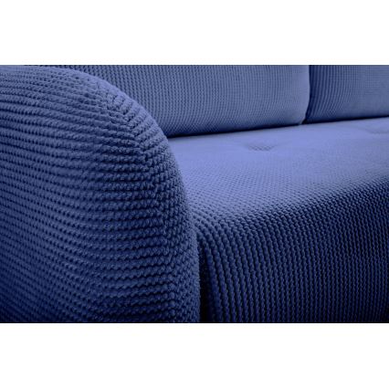 CLOUDY upholstered three-seater sofa bed in blue