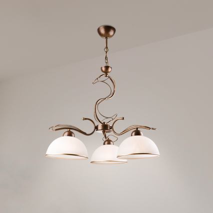 COBRA chain chandelier 5xE27/60W/230V bronze/patina