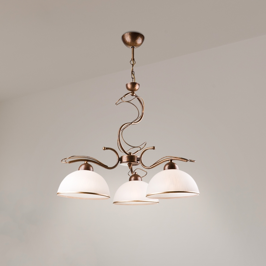 COBRA chain chandelier 5xE27/60W/230V bronze/patina