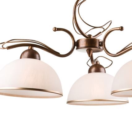 COBRA chain chandelier 5xE27/60W/230V bronze/patina