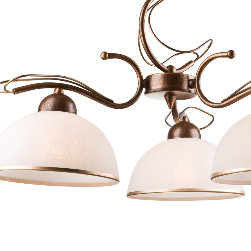 COBRA chain chandelier 5xE27/60W/230V bronze/patina