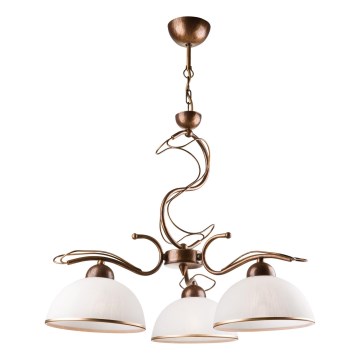 COBRA Rod Chandelier 3x E27/60W/230V, Bronze/Patina