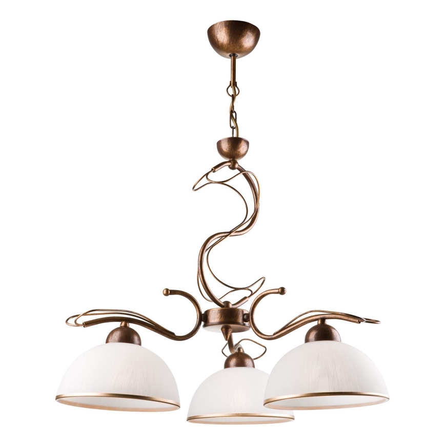 COBRA Rod Chandelier 3x E27/60W/230V, Bronze/Patina