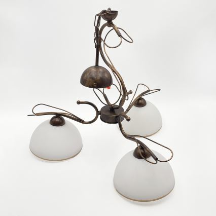 COBRA Rod Chandelier 3x E27/60W/230V, Bronze/Patina