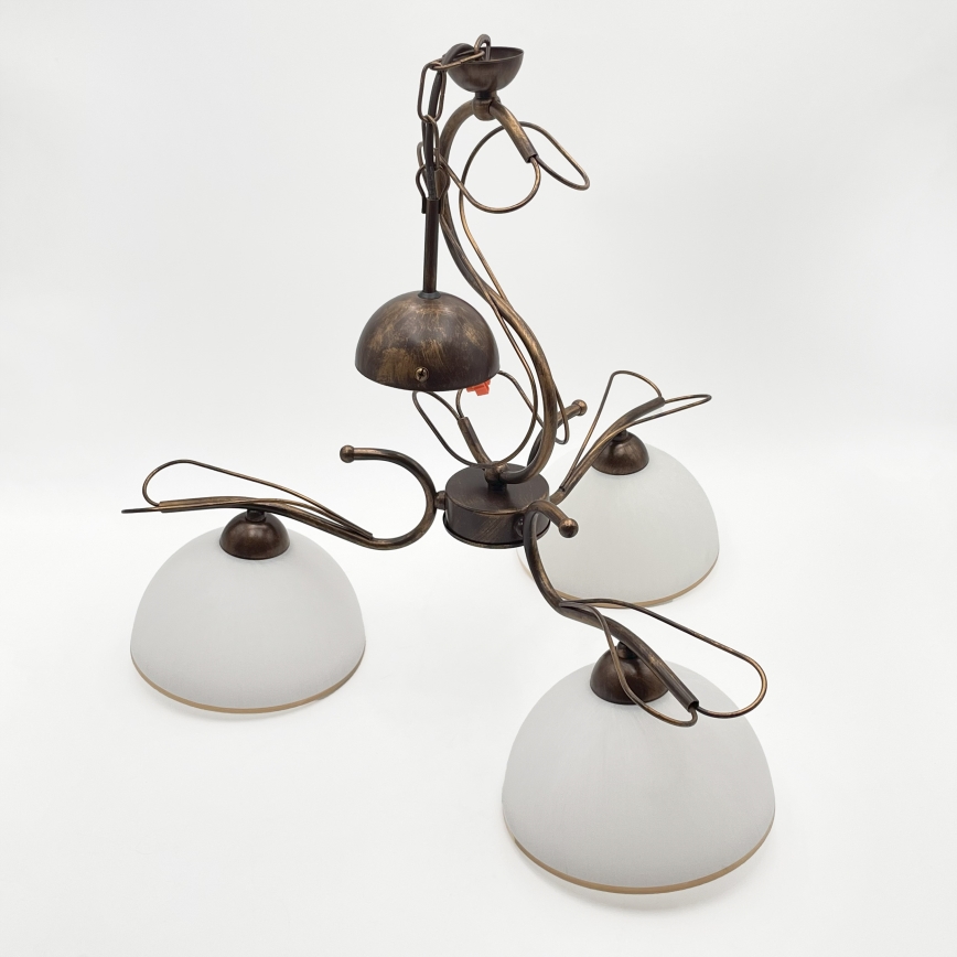 COBRA Rod Chandelier 3x E27/60W/230V, Bronze/Patina