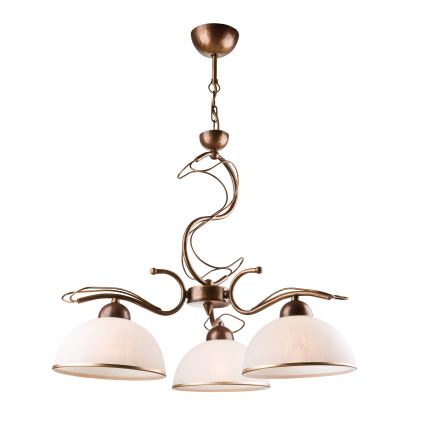 COBRA Rod Chandelier 3x E27/60W/230V, Bronze/Patina