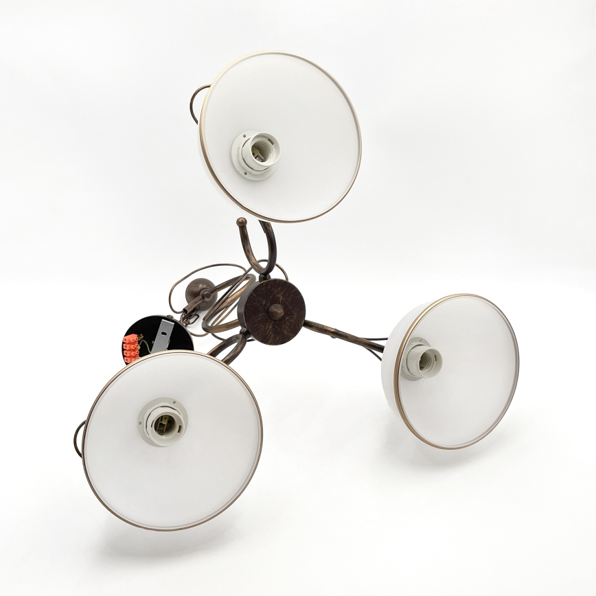 COBRA Rod Chandelier 3x E27/60W/230V, Bronze/Patina