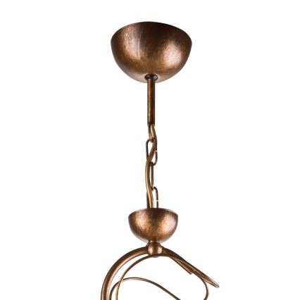 COBRA Rod Pendant 1xE27/60W/230V Ø 30 cm Bronze/Patina