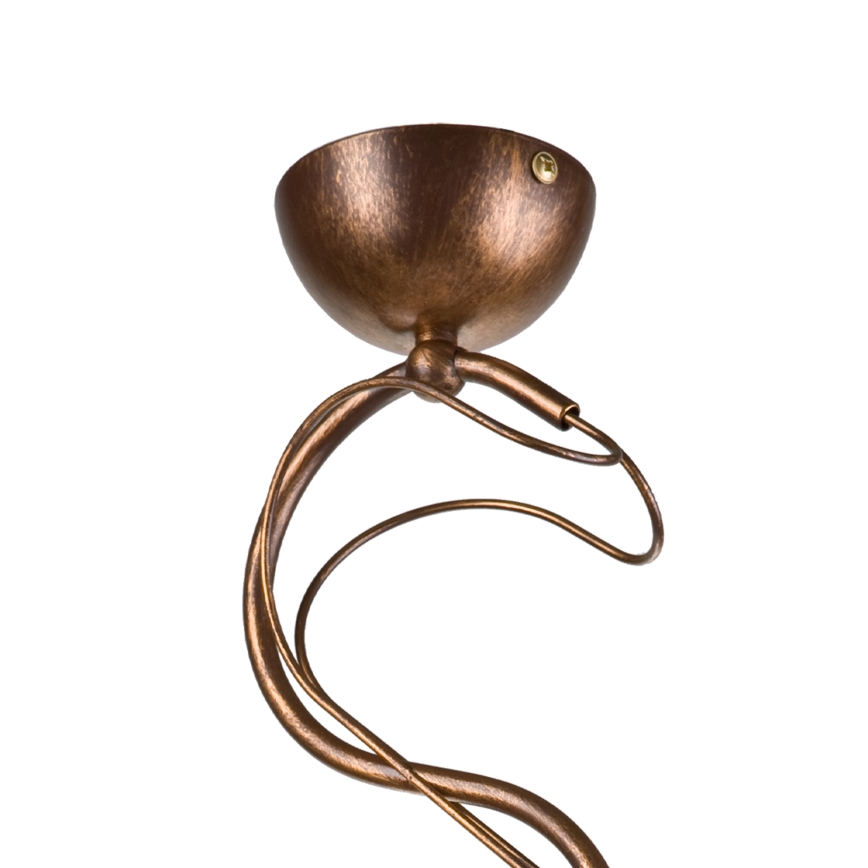 COBRA rod pendant 1xE27/60W/230V Ø 46 cm bronze/patina