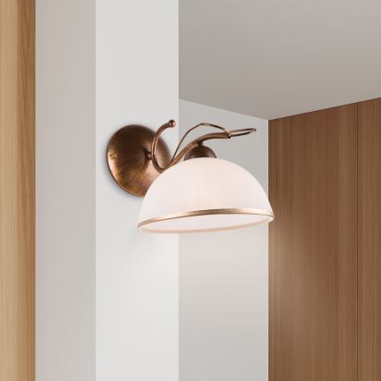 COBRA Wall Lamp 1x E27/60W/230V, Bronze/Patina