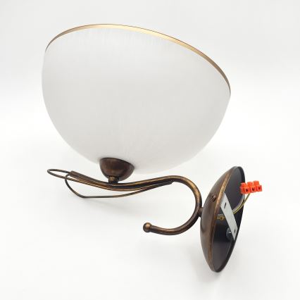 COBRA Wall Lamp 1x E27/60W/230V, Bronze/Patina