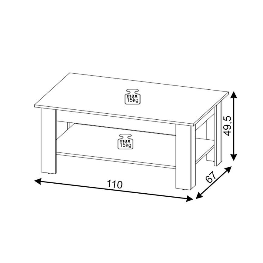 COCO Coffee Table in Artisan Oak
