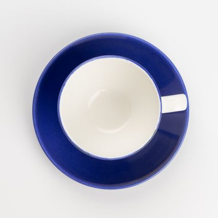 Coffee set 6x ceramic cup Tereza with saucer white blue yellow