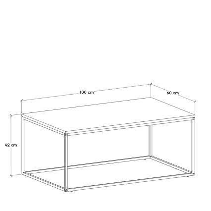 Coffee table 42x100 cm brown