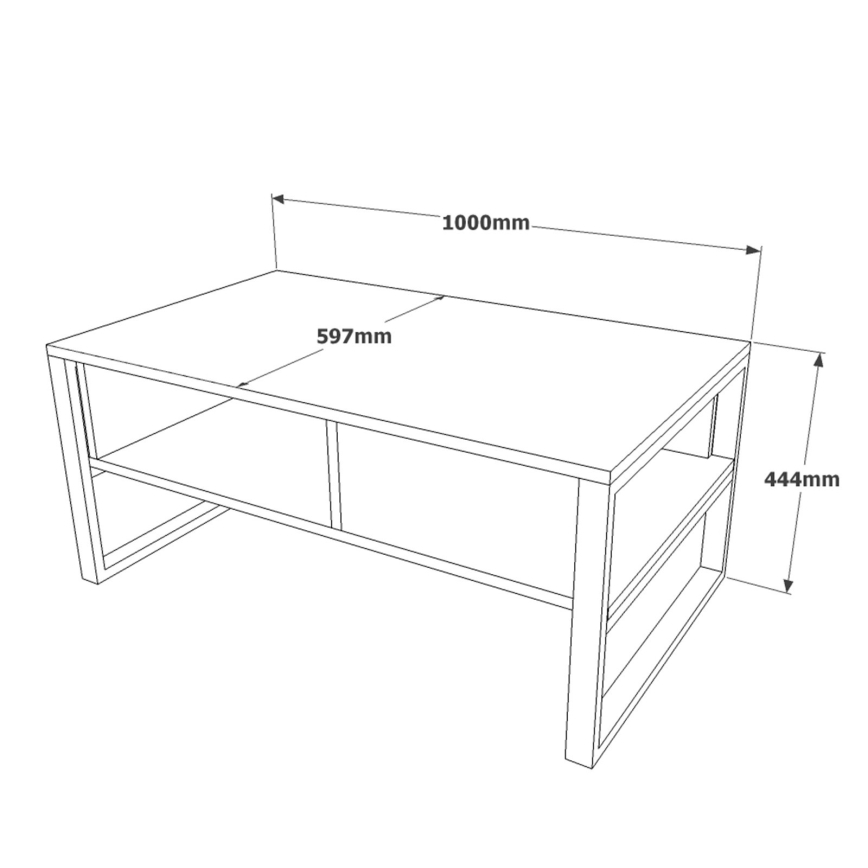 Coffee table 44,4x100 cm pine atlantic