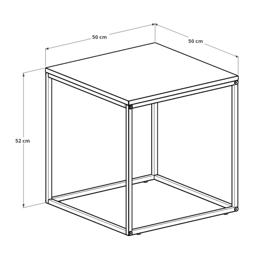 Coffee table 52x50 cm brown