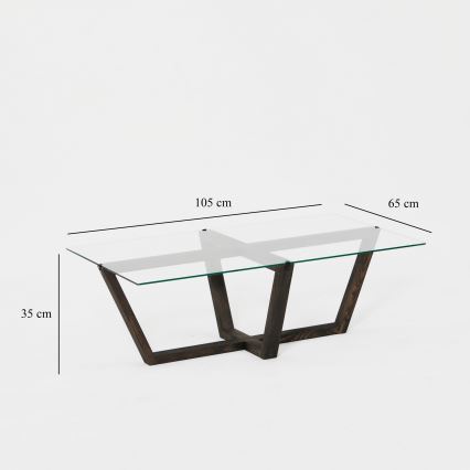 Coffee table AMALFI 35x105 cm pine/clear