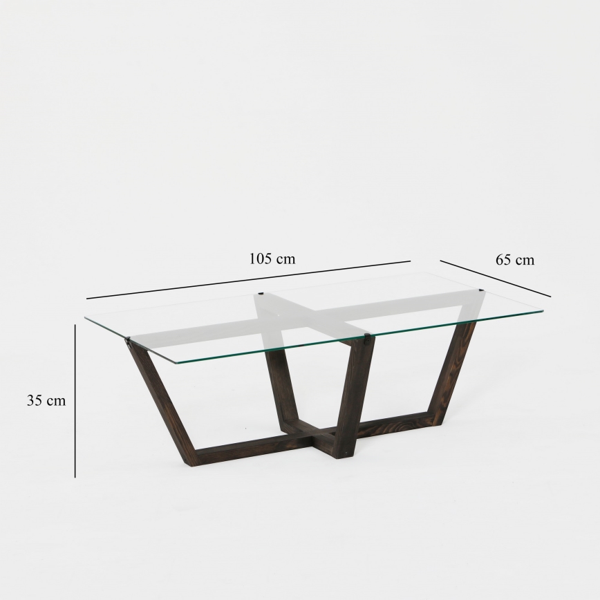 Coffee table AMALFI 35x105 cm pine/clear