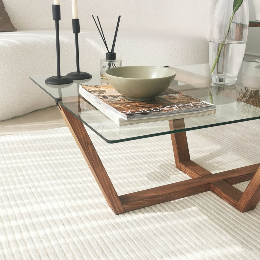 Coffee table AMALFI 35x105 cm pine/clear