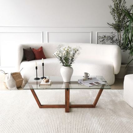 Coffee table AMALFI 35x105 cm pine/clear