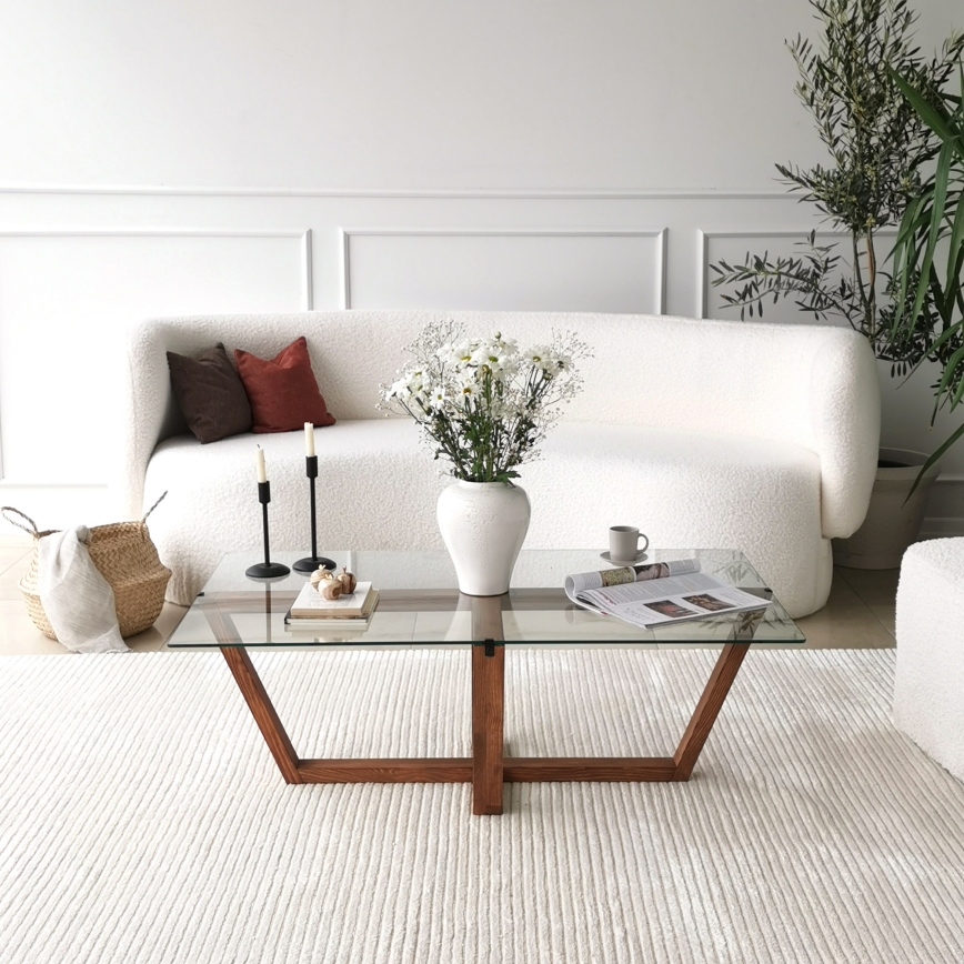Coffee table AMALFI 35x105 cm pine/clear
