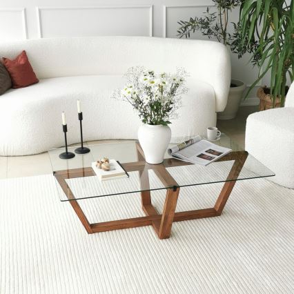 Coffee table AMALFI 35x105 cm pine/clear
