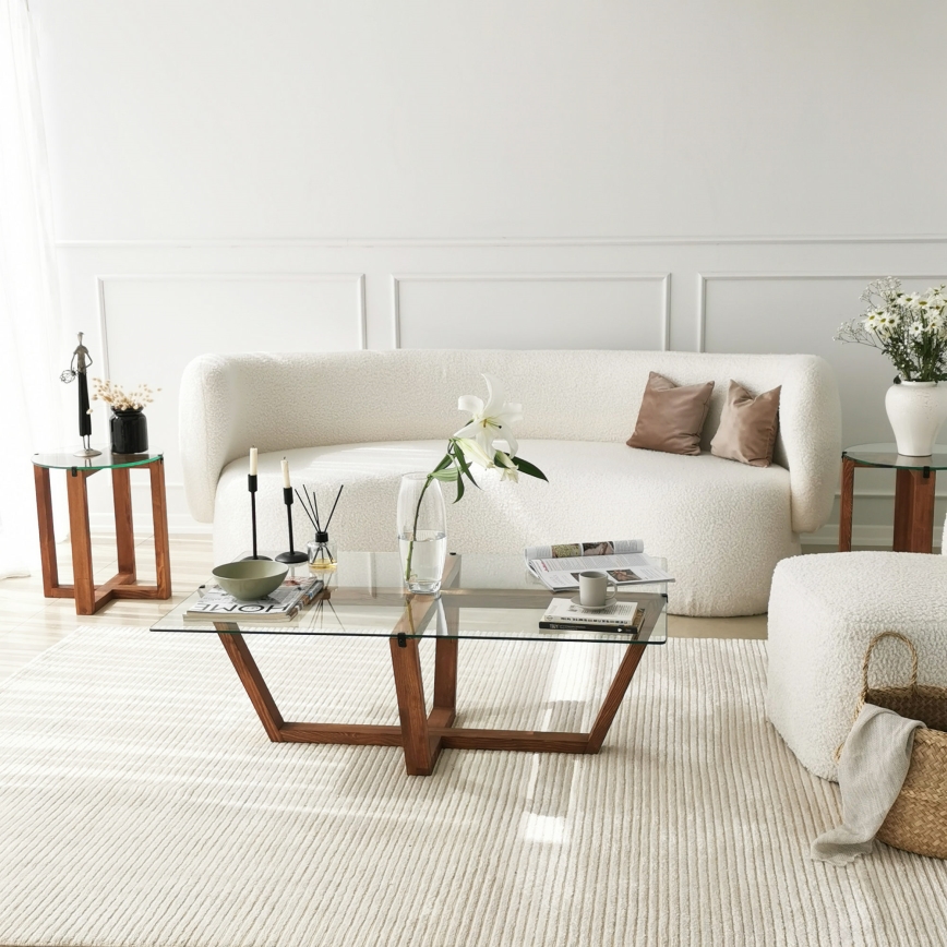 Coffee table AMALFI 35x105 cm pine/clear