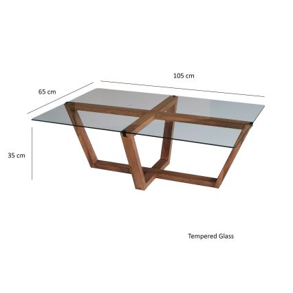 Coffee table AMALFI 35x105 cm pine/clear