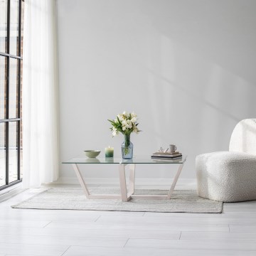Coffee table AMALFI 35x105 cm pine/clear