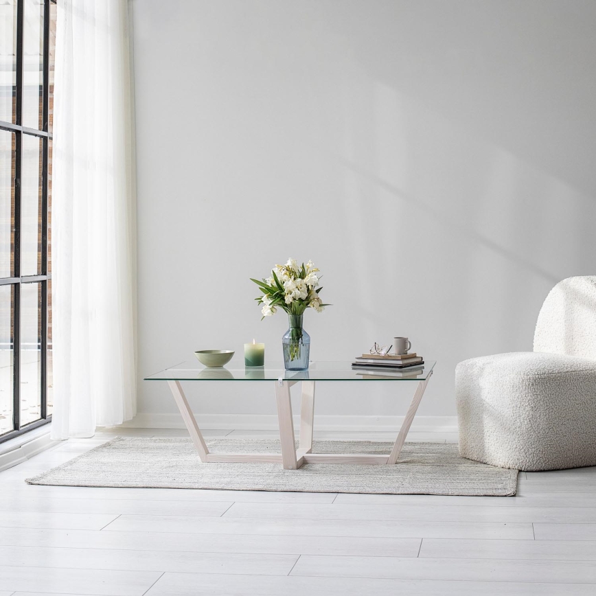 Coffee table AMALFI 35x105 cm pine/clear