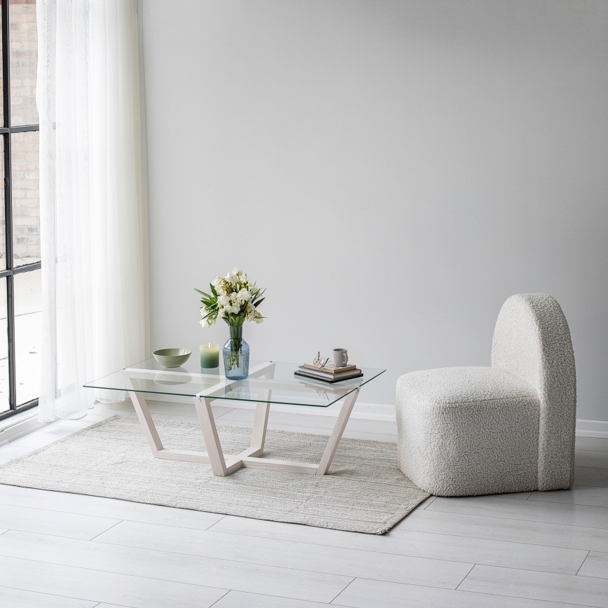 Coffee table AMALFI 35x105 cm pine/clear