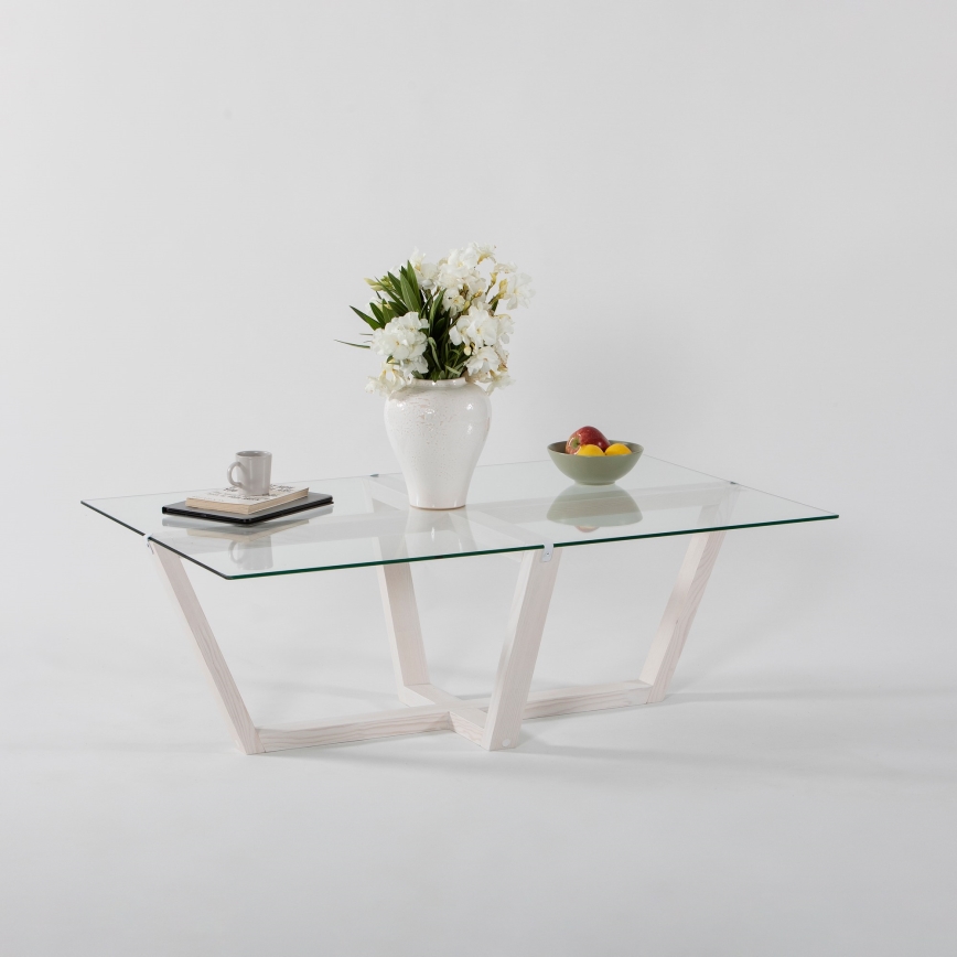 Coffee table AMALFI 35x105 cm pine/clear